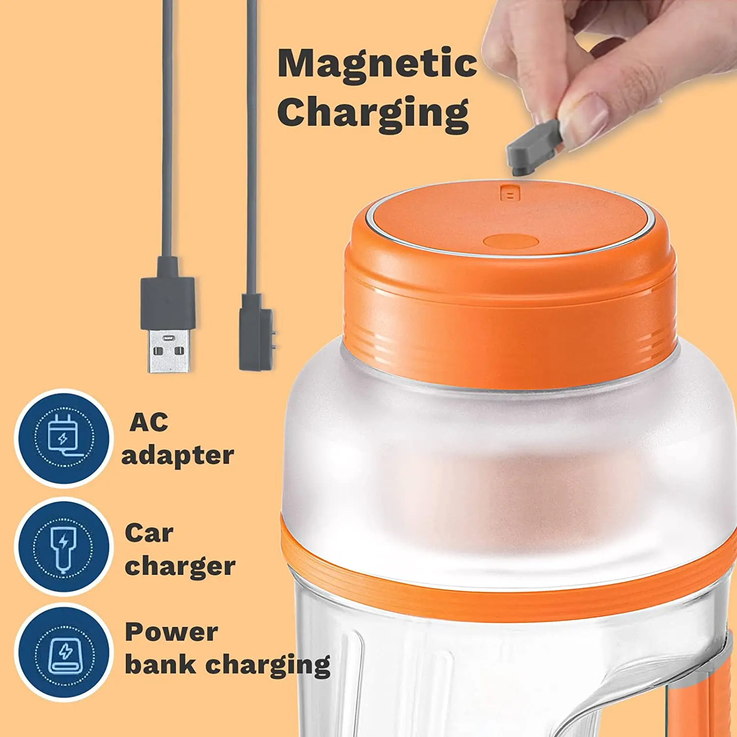 Instock Portable Juicer Cup 1L with BPA Free Healthy Material Lemon Orange Juice Blender USB Rechargeable Sports Drink Bottle