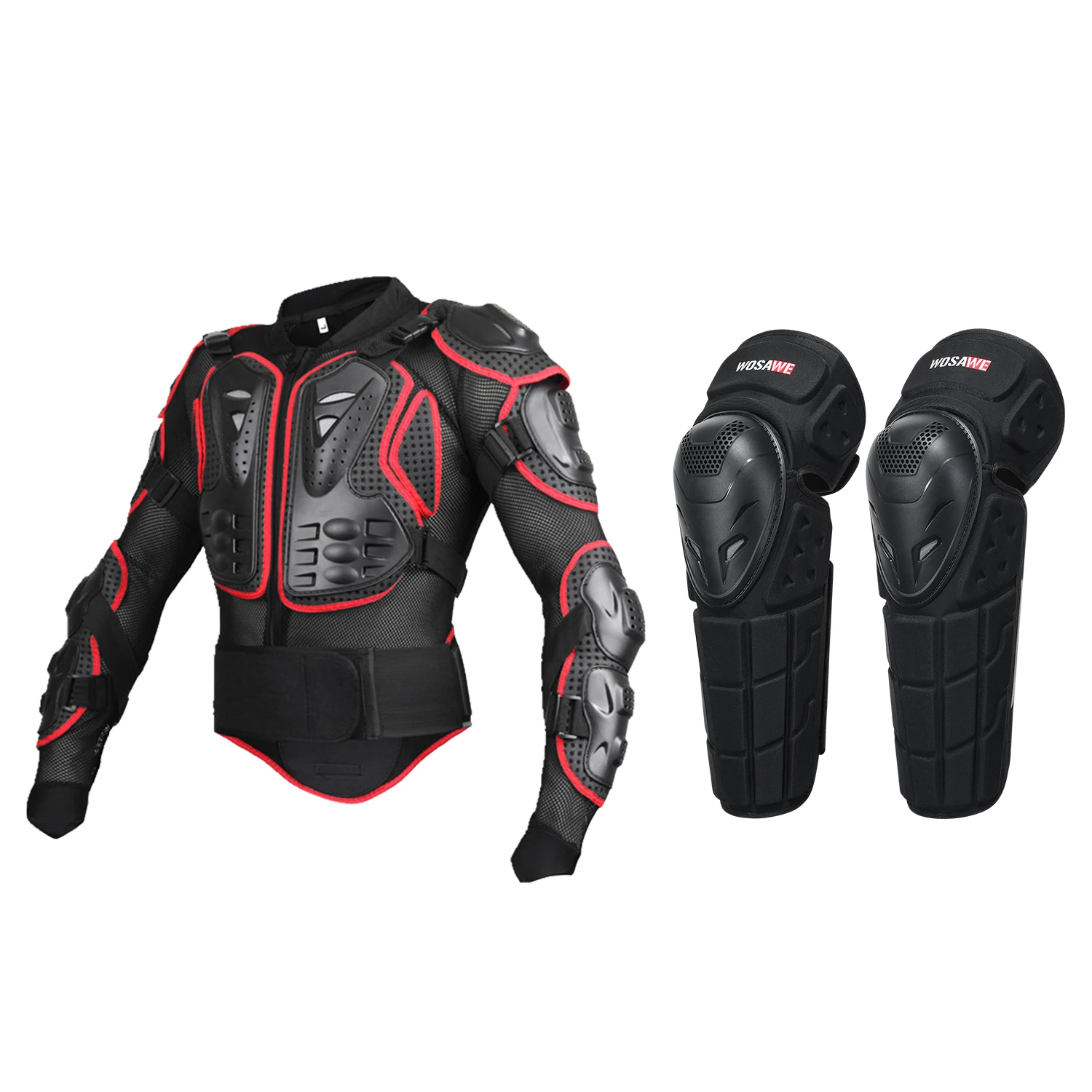 WOSAWE Breathable Armor Suit For Off-road Motorcycle Riding Armor Jacket Knees Pads Protective Gear