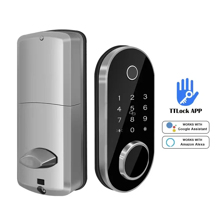 Biometric Fingerprint Password Smart Deadbolt Door Lock Smart Key Card Digital Intelligent Lock TTlock App Ble Unlock Safe Lock