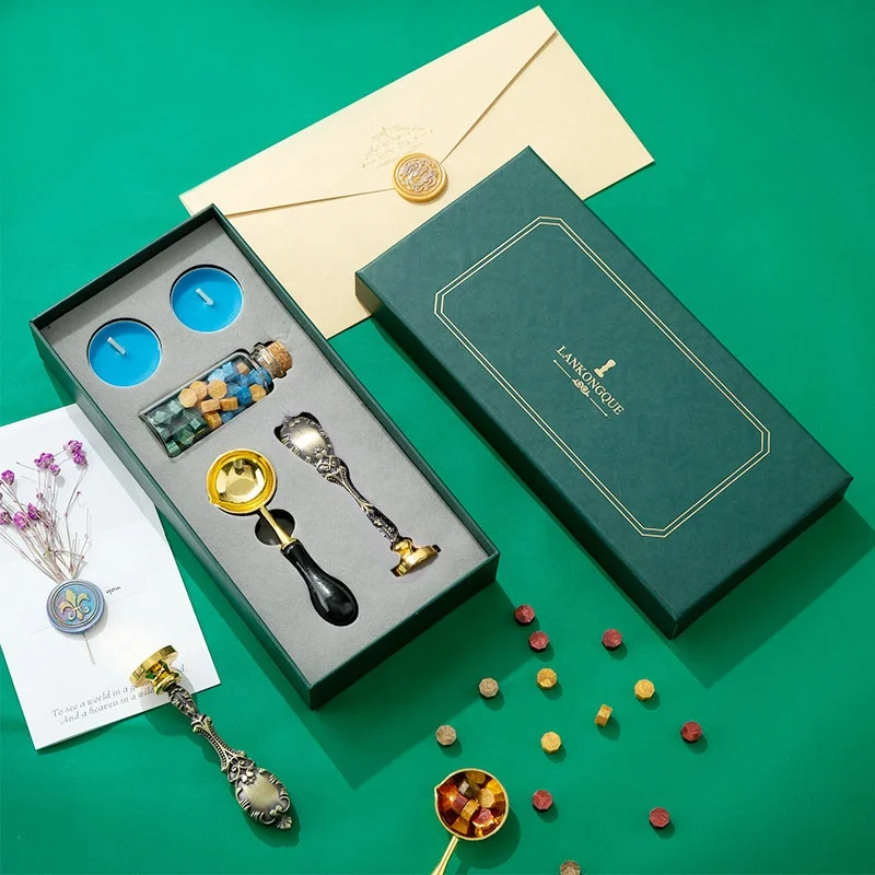 Promotional handmade art corporate gift custom Wax Seal Stamp Seals Kit