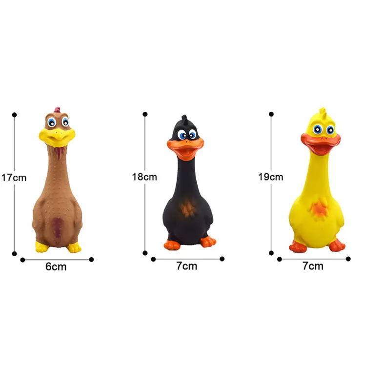 Pet training assorted colors large dog toy chicken with squeaker