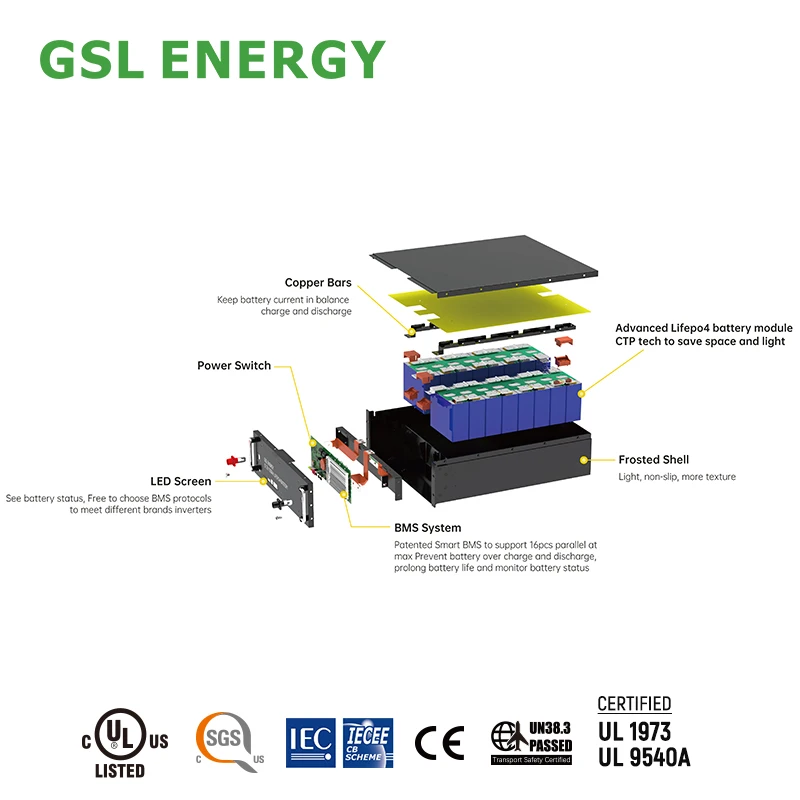 GSL ENERGY Лидер продаж аккумулятор для солнечной батареи 5Kwh литиевая батарея 51 2 V 100Ah Lifepo4 48V
