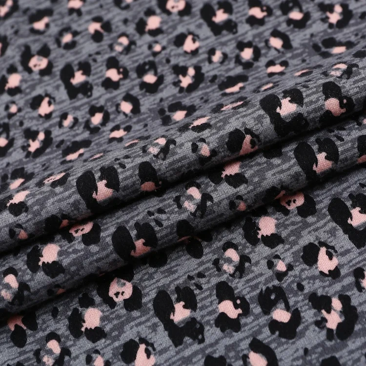 Wear comfortable and soft enzyme wash custom pattern jersey knitted dress cotton fabric printed