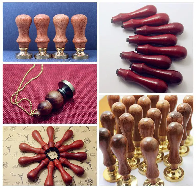 custom wax sealing stamp with classic wooden handle for envelope wedding invitations