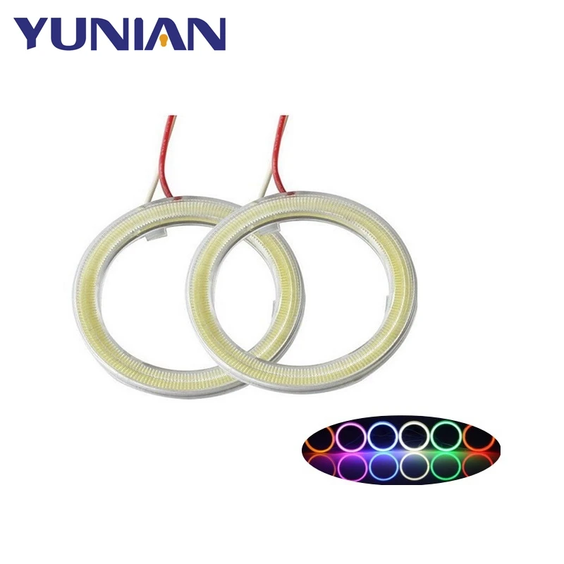 60MM 70MM 80MM 90MM 95MM 100MM 110MM 120MM COB Angel Eyes Halo Ring Car Motorcycle DRL Fog Light LED Headlight Bulb Lamp DC 12V