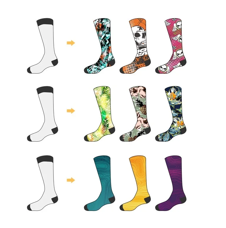 Sustainable Anti-Slip Breathable Printed Socks For Men,Custom Printed Compression Custom Printing Socks