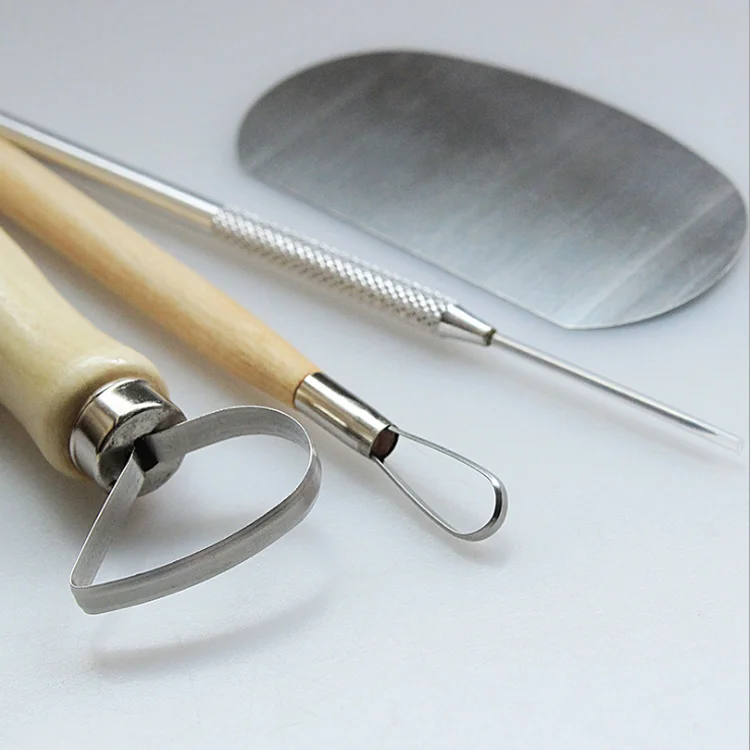 Pottery Tool Kit 8 Piece Sculpting Includesbwire Clay Cutter Loop Tool Needle Ribbon Too Double Wire End Fettling Knife