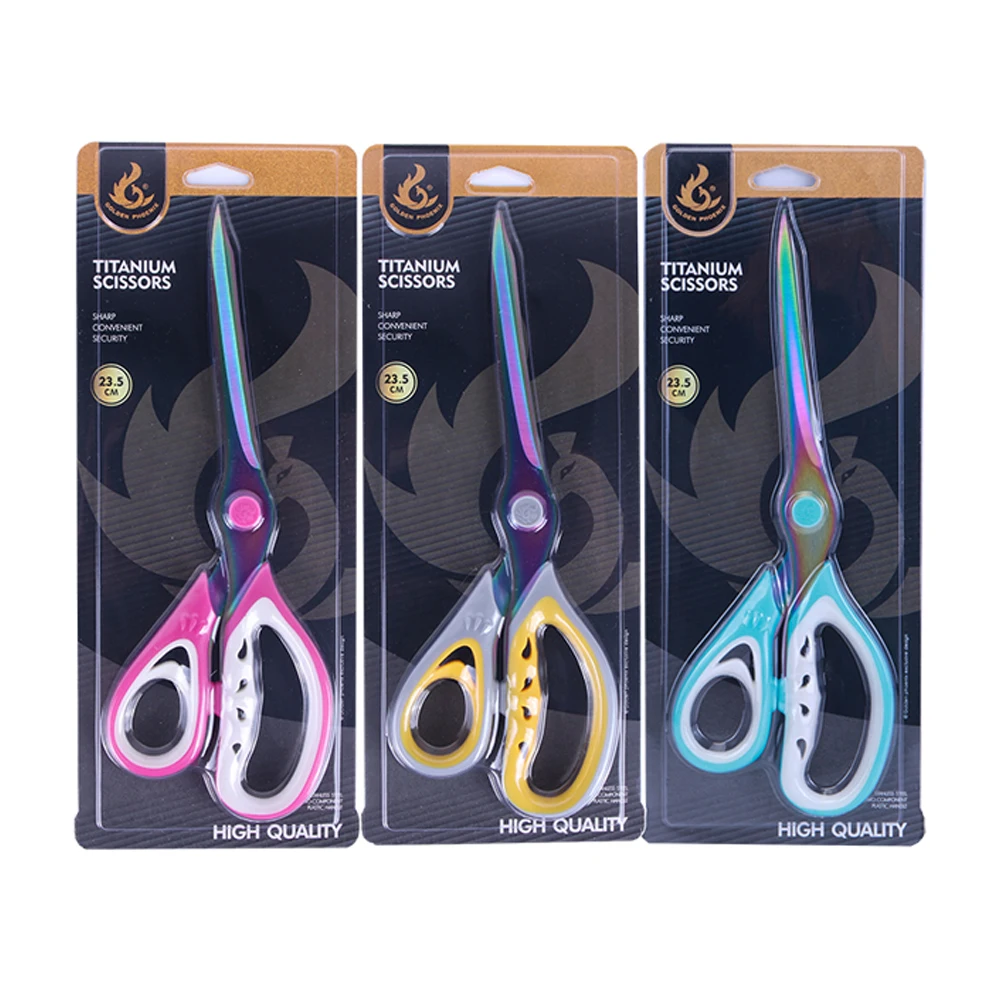 Golden Phoenix 9.5 inch Titanium Coated Stainless Steel Fabric Scissors Cloth Cutting Tailor Scissors For Sewing