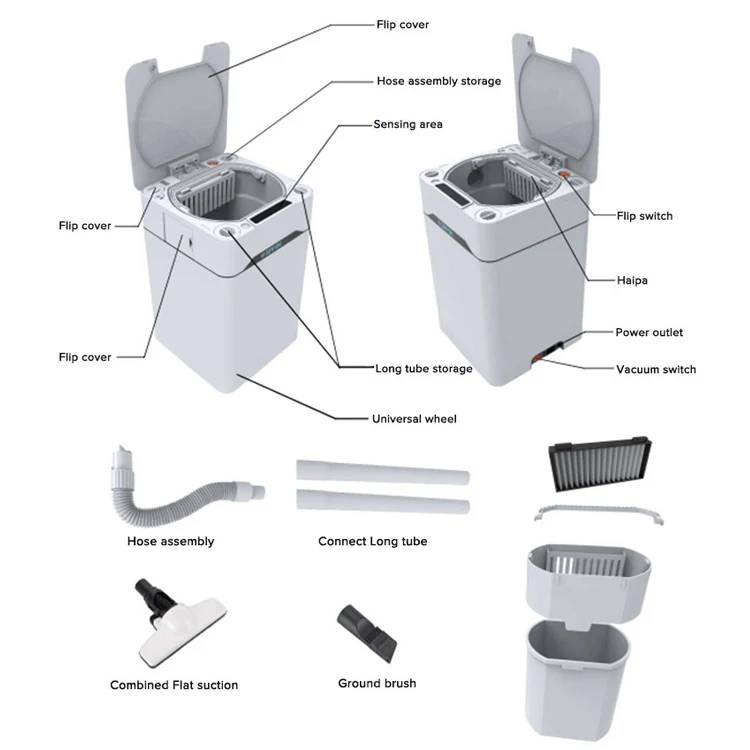 International standard smart garbage bin intelligent sensor trash can bedroom trash can trash cans for hotel