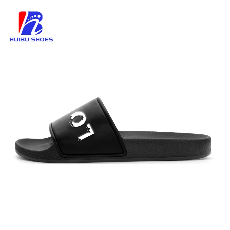 
Eco-friendly Low MOQ Custom Slippers Sandals Outdoor Black Plain Slides 