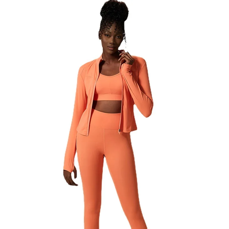 2022 Spring New LULU Yoga Sets Female Three-piece Large Size Sports Fitness Suit Wear Sportswear