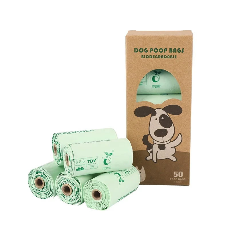 Refill rolls 100% biodegradable bags dog private label dog poop bag pets with handles