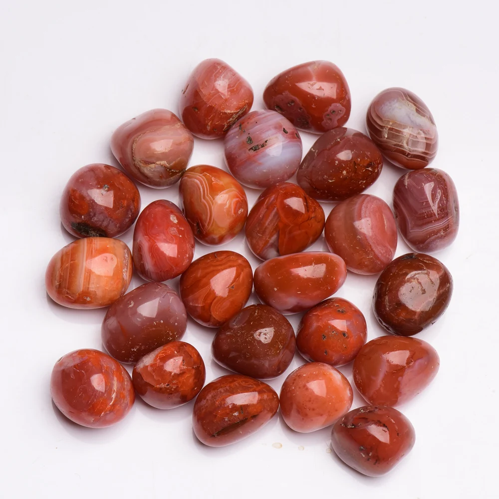 Natural Crystal Healing Stones Crystal Polished Southern Red Agate Tumbled Stones