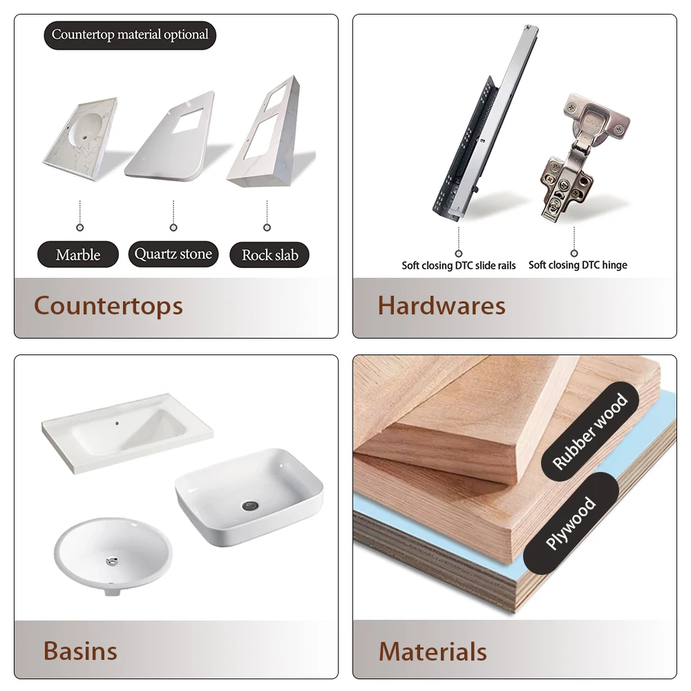 Modern Bathroom Furniture Solid Wooden Glass Sink Top Modern  Custom Bathroom Cabinet Vanities