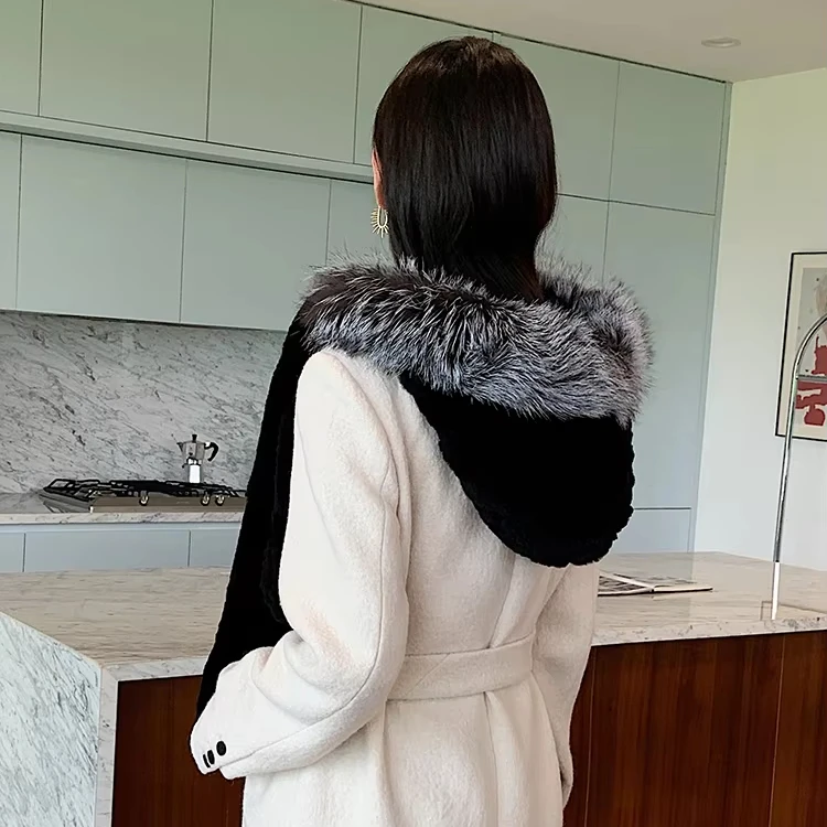 Winter Natural Fox Fur hat and scarf set Lady Warm designer hats Fluffy Lady Luxury Knit Real Rex Rabbit fur hat for women