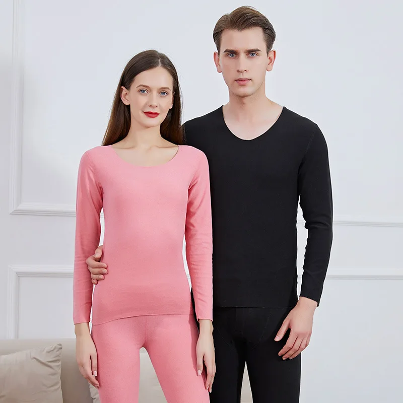 New Wool Couple Slim-fit Long Johns Long Pants Suit Women Self-heating Thermal Underwear