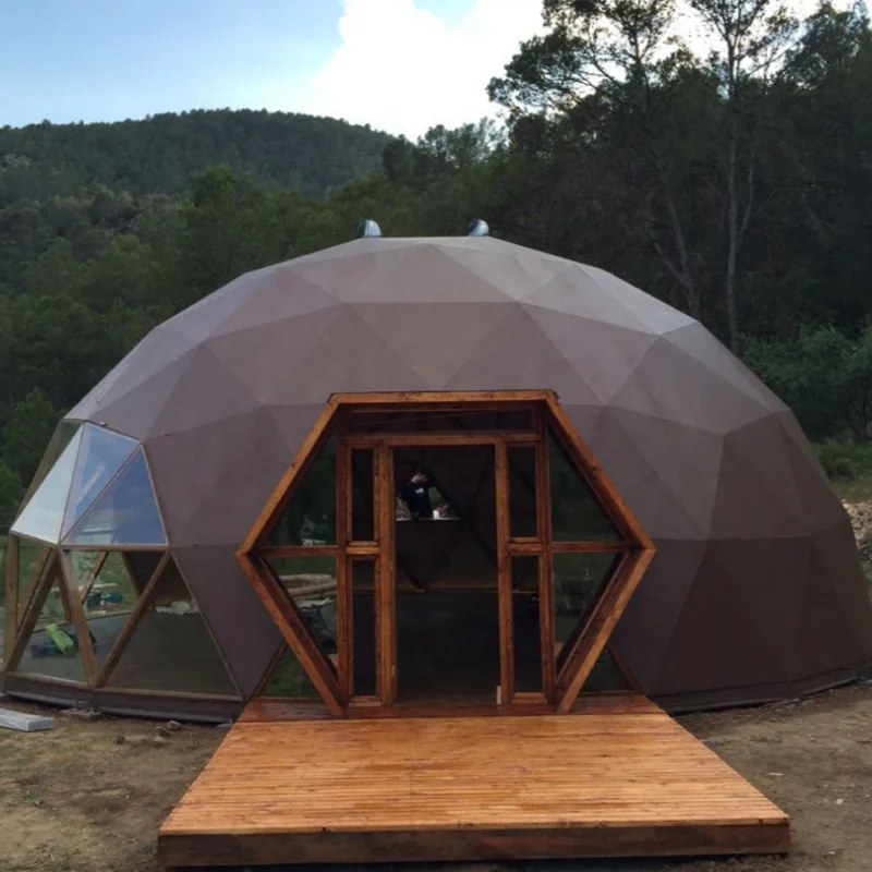 Геодезический купол из нержавеющей стали с индивидуальным диаметром иглу палатка для кемпинга роскошная купольная отеля глэмпинг круглая