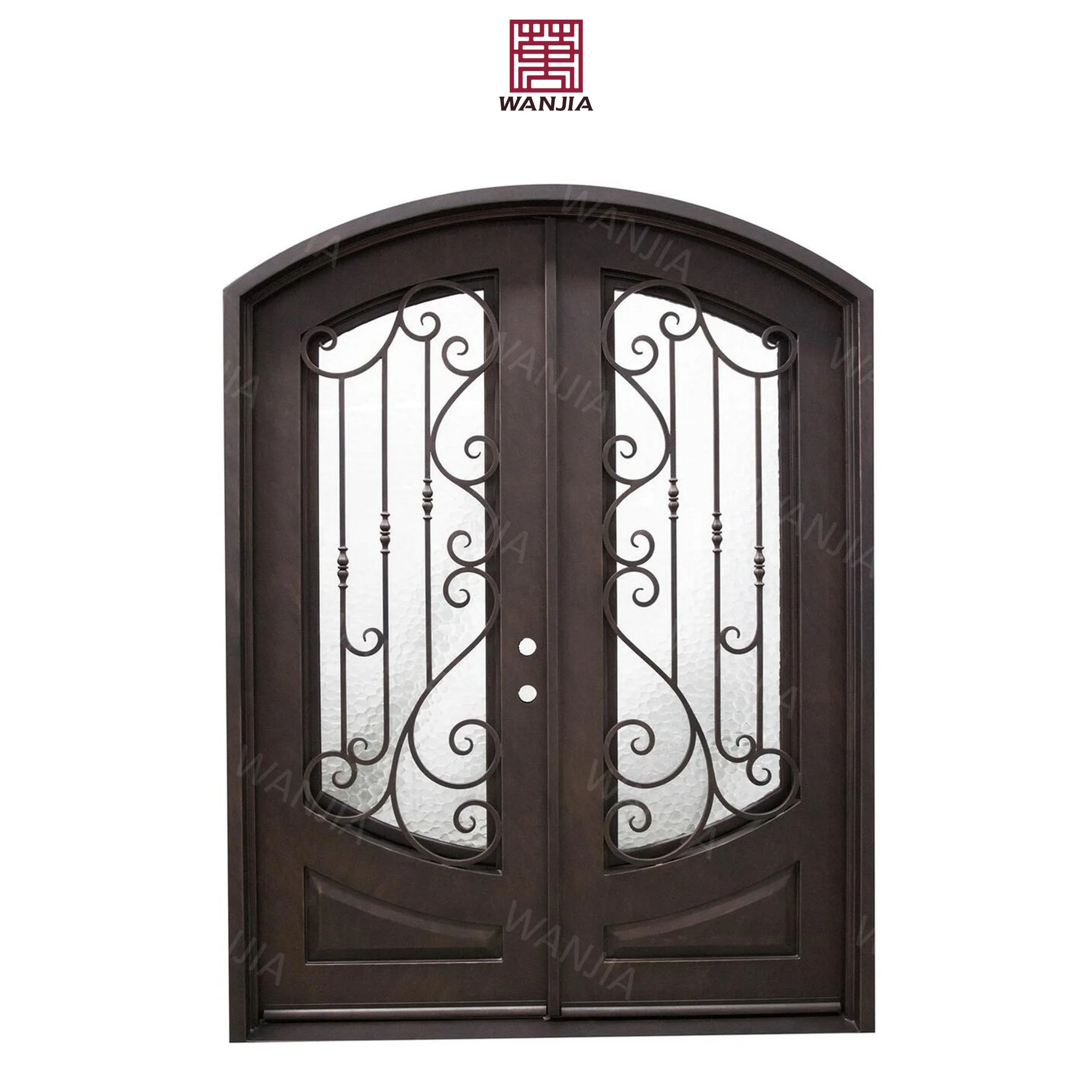 Integrity supplier popular security door for home arched single double main entrance front entry wrought Iron door