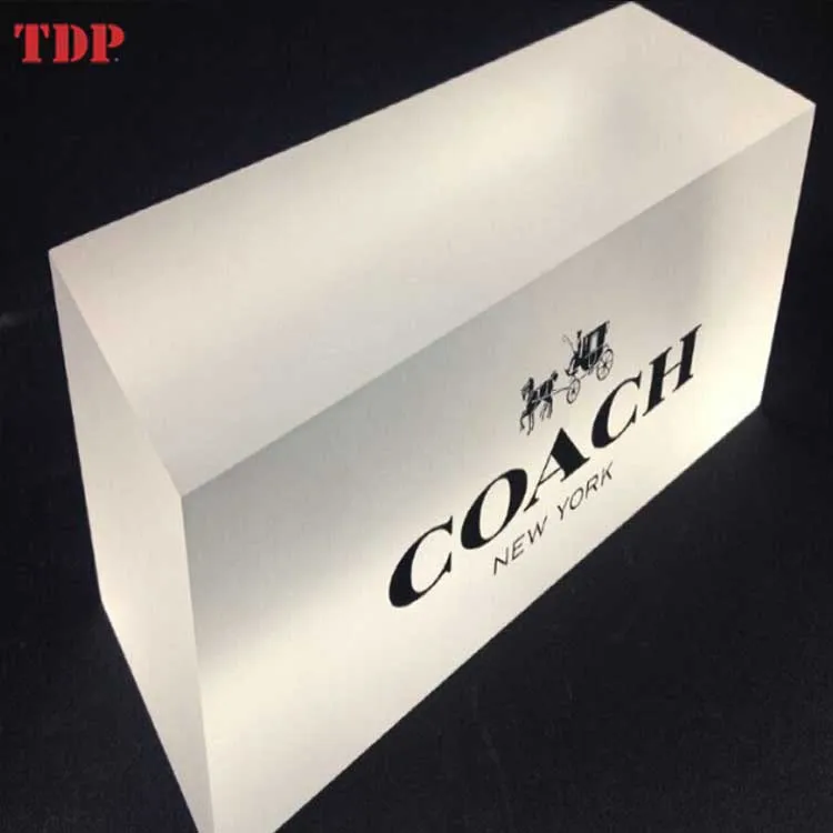 Manufacturer Hot Sale Custom Clear Solid Frosted acrylic glass block with Print Engraved Logo