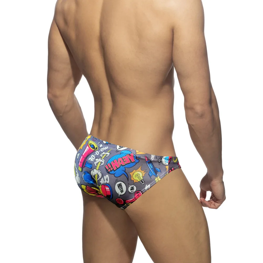 Custom Funny Swim Briefs Sexy Low Waist Bikini Men Swimwear Shorts Briefs   Swimwear For Men