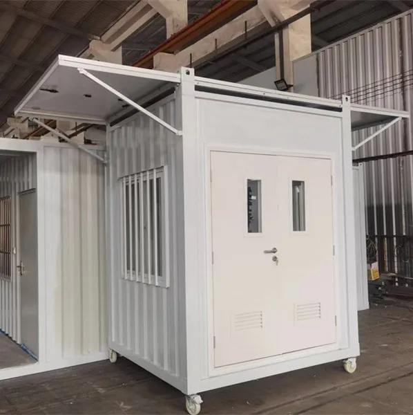 Prefabricated tiny container cabin with solar panel on wheels container house trailer