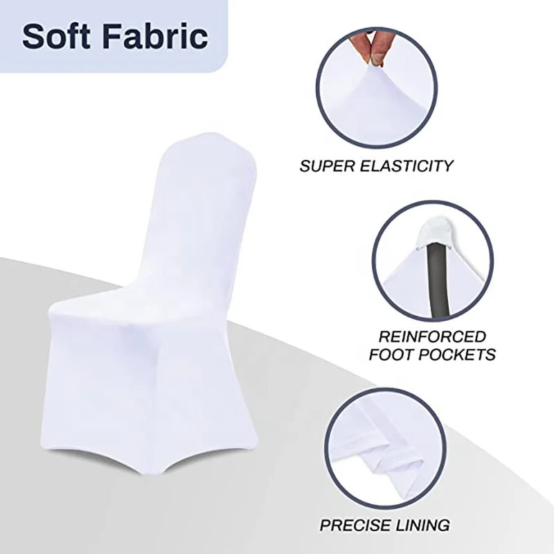 Cheap Stretch Spandex White Black Color Seat Chair Covers Seat White Chair Cover for Wedding Decoration