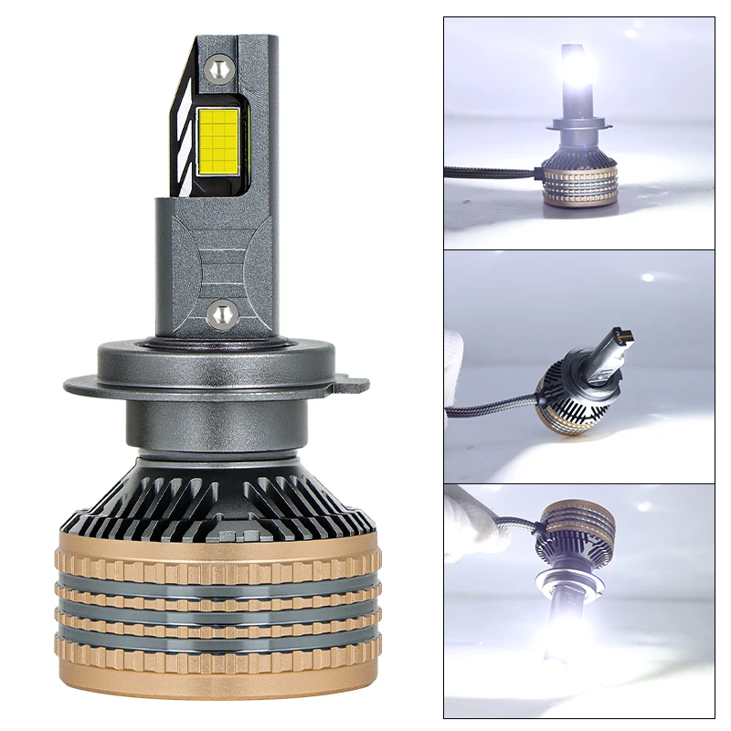 Y4D car led headlight 400W high power super bright 4 copper tube h7 led headlight bulb h11 h4 9005 for honda fit vw polo lamp