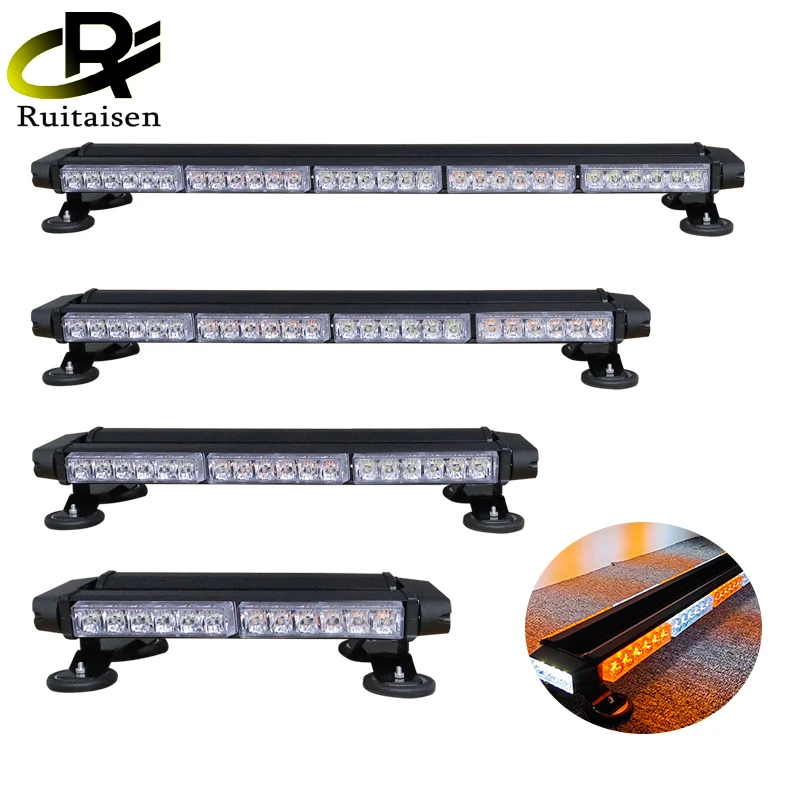 LED Car Truck Amber Emergency Lights Bar Beacon Led Strobe Warning Lamp Roof Top Plow Hazard Flash with Magnetic Base 12-24N