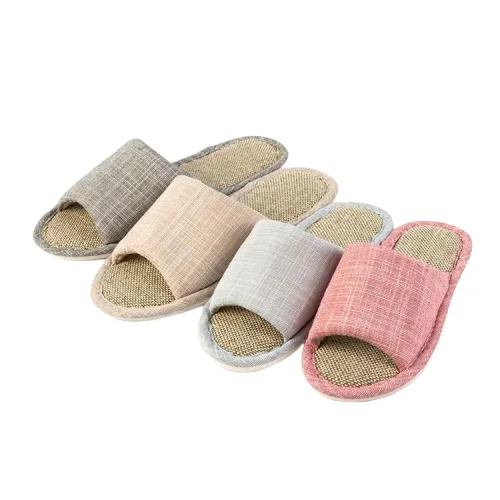 
OEM Service Bamboo And Linen Indoor Slippers For Women 