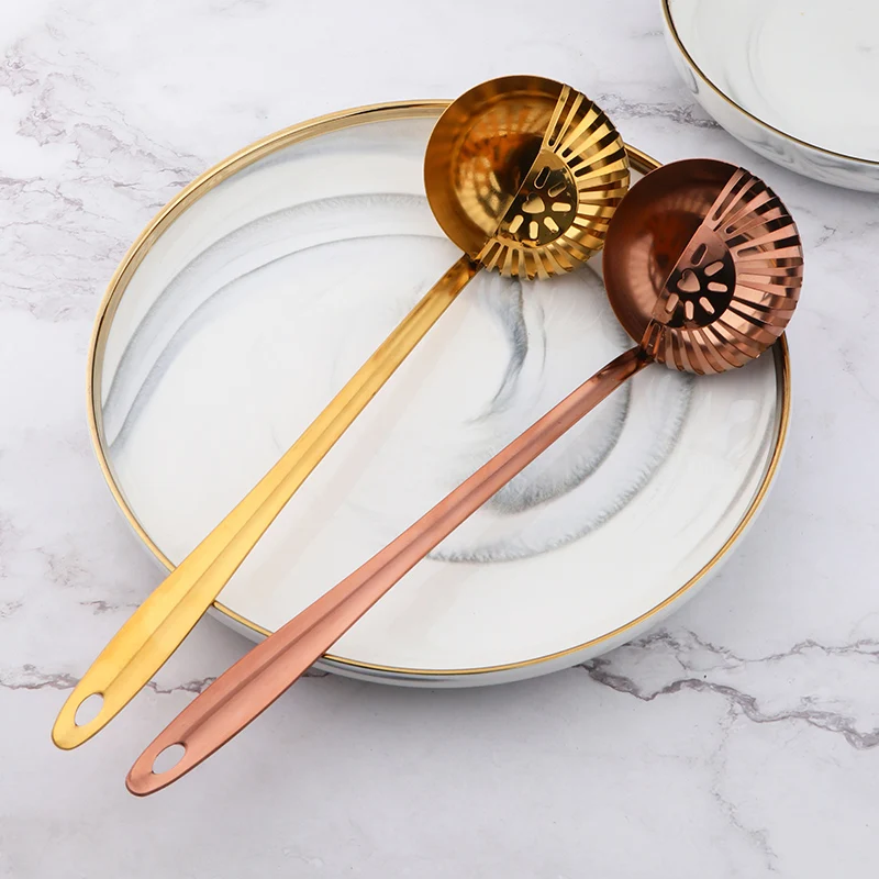 Kitchenware stainless steel Soup ladle spoon filter residue Colander spoon oil filter Spoon
