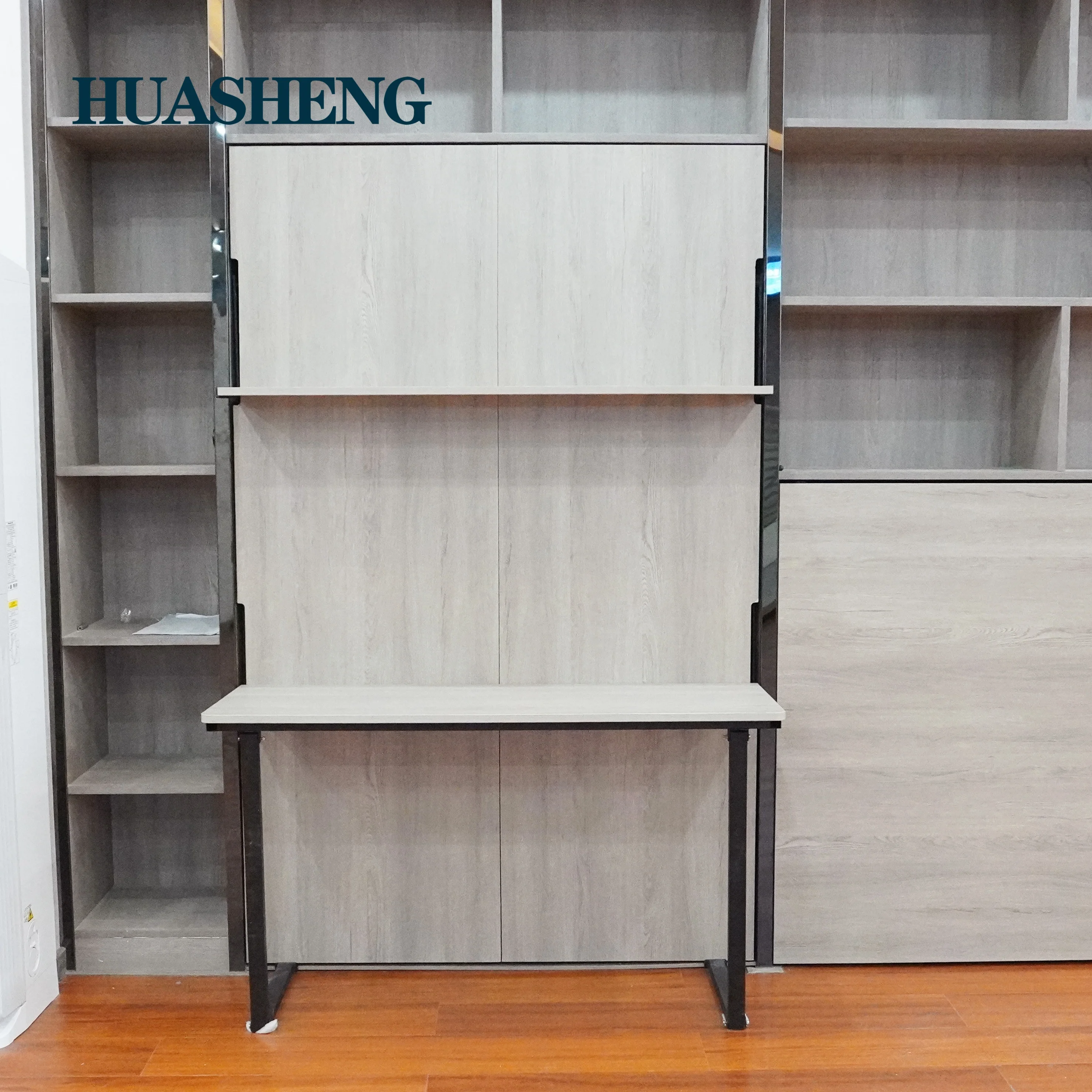 Transformable folding wood murphy bed kit vertical electric motorized automatic wall bed mechanism