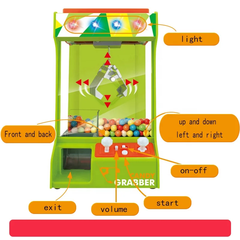 B/O candy grabber игрушка с музыкой и светом мини Игральный автомат игрушки настольные