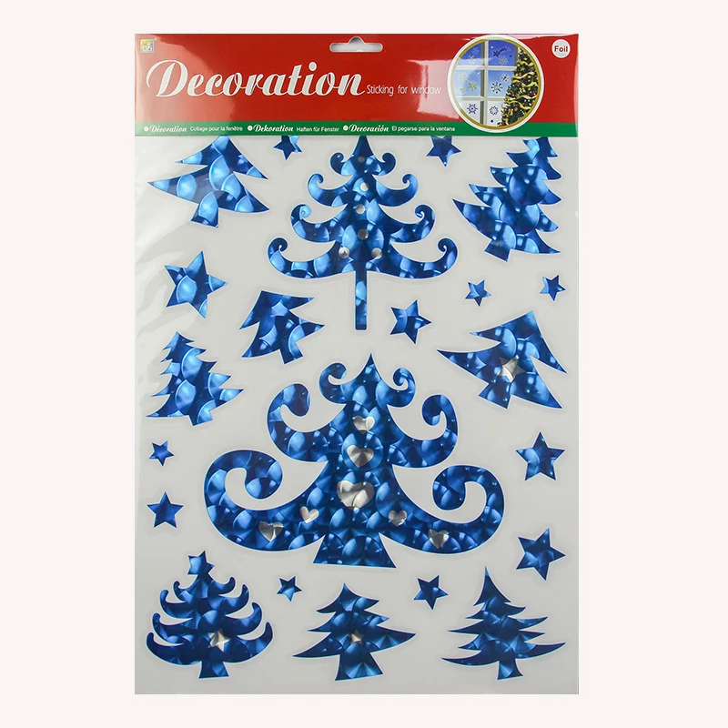 Christmas Decor Colorful Holographic Foils Glass Window Sticker