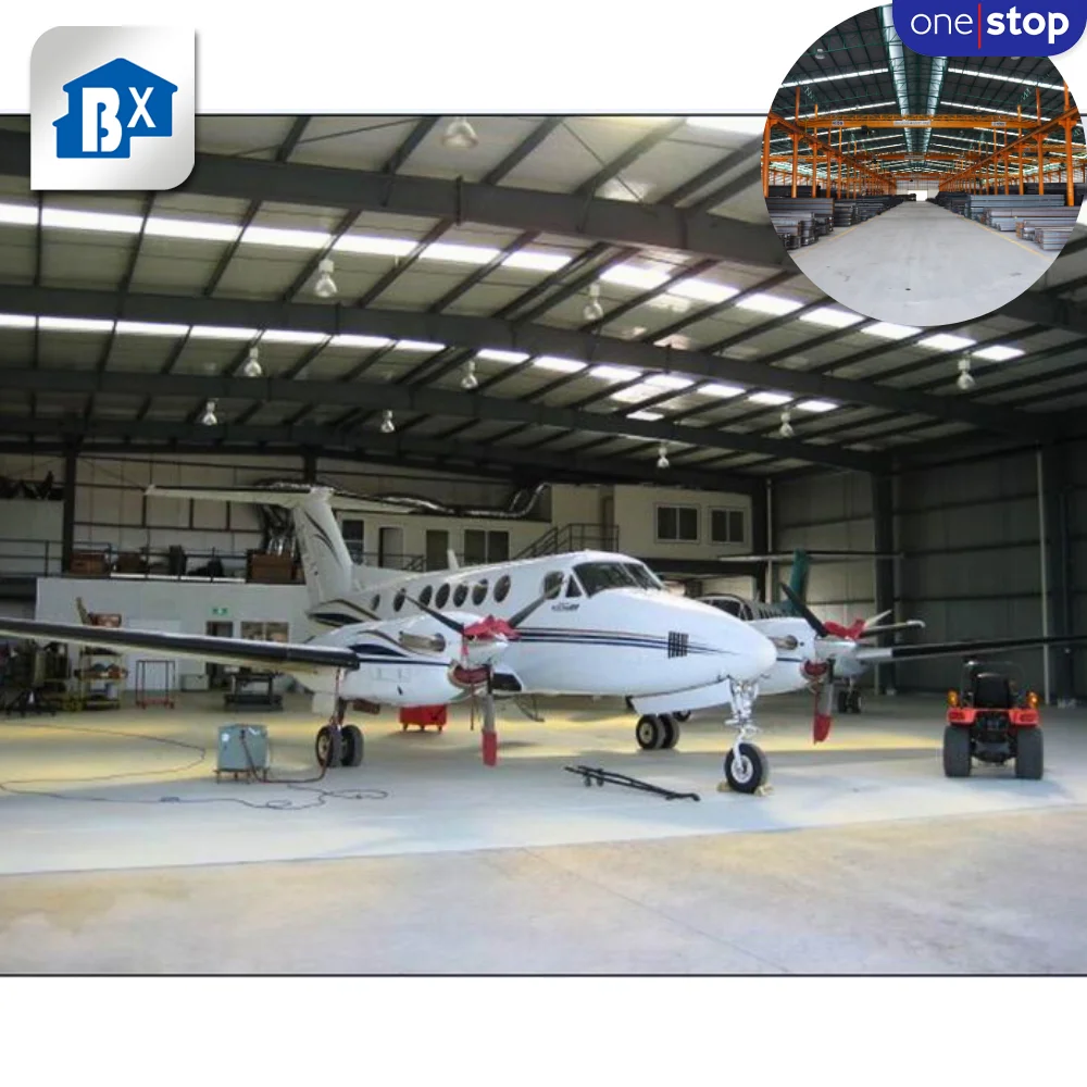 ONE-STOP Service Prefab Aircraft Storage Hangar Prefabricated Steel Hangar , Steel Structure Metal Building Hangar Warehouse
