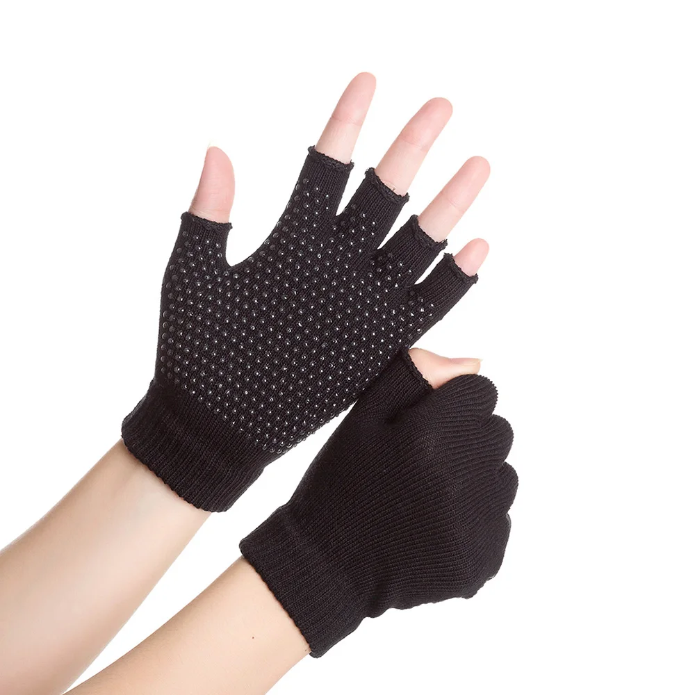 Yoga Socks Non-Slip Grips for Pilates Ballet Dance Barefoot Workout Cotton Open Toe Women Sports Socks