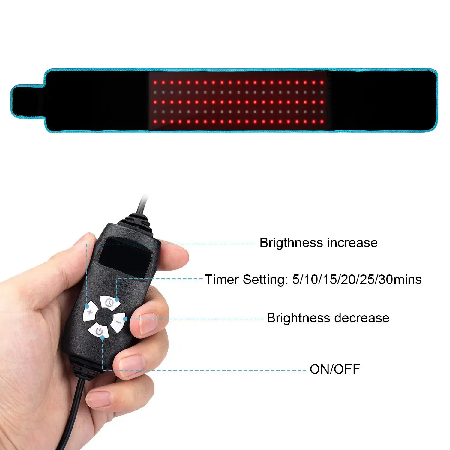 OEM Led Therapy Belt  Red Infrared Waist Pain Relief Infrared Rechargeable Red Light Therapy Belt With Power Bank