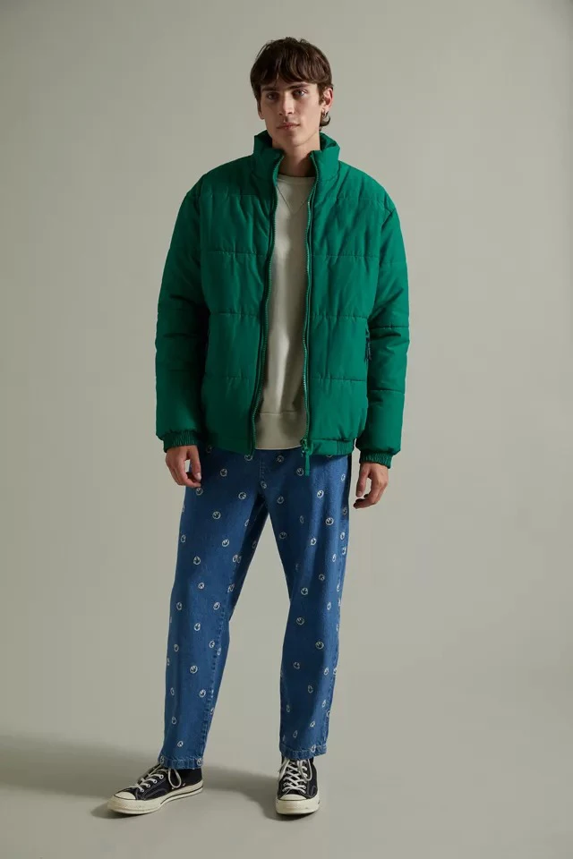 MGOO Custom embroidery men jeans Middle waist straight denim pants