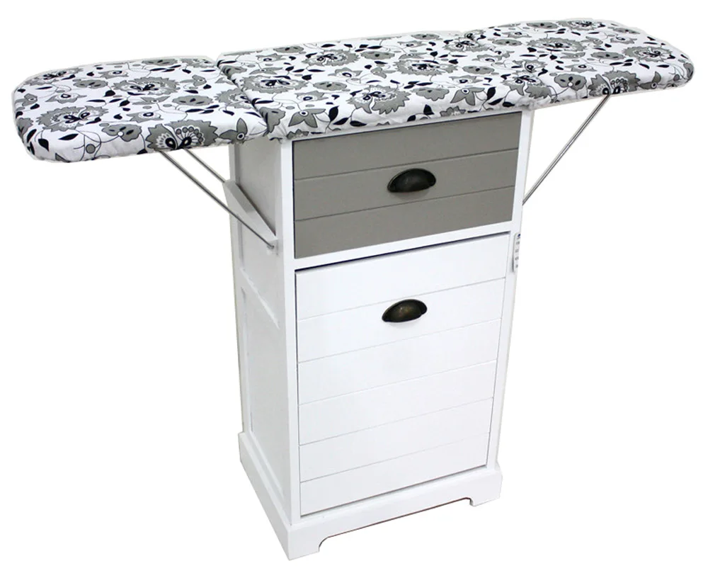 new product wood furniture living room wooden folding ironing board with storage drawers