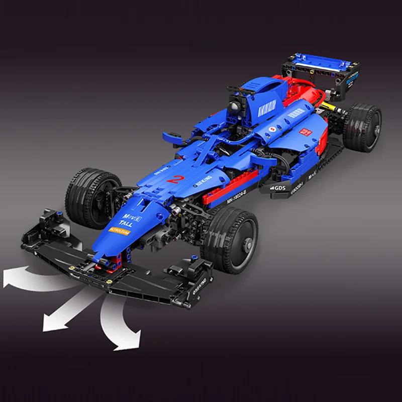 Mould King 18024B APP RC Electric F1 Blue Overspeed Climbing Car Model Building Block Sets