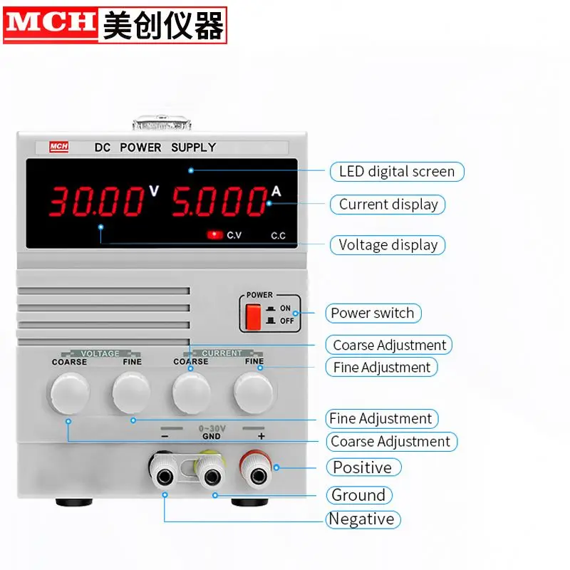 Professional Laboratory Power Supply 30V 3A Adjustable Precision Digital DC Power Supply For Mobile Repair Kit 110 / 220V