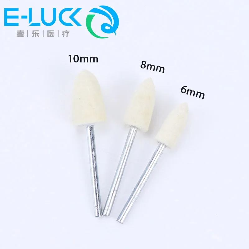 High Quality 10PCS Wool Cotton Polisher Grinding  Dental Lab Polishing Brush