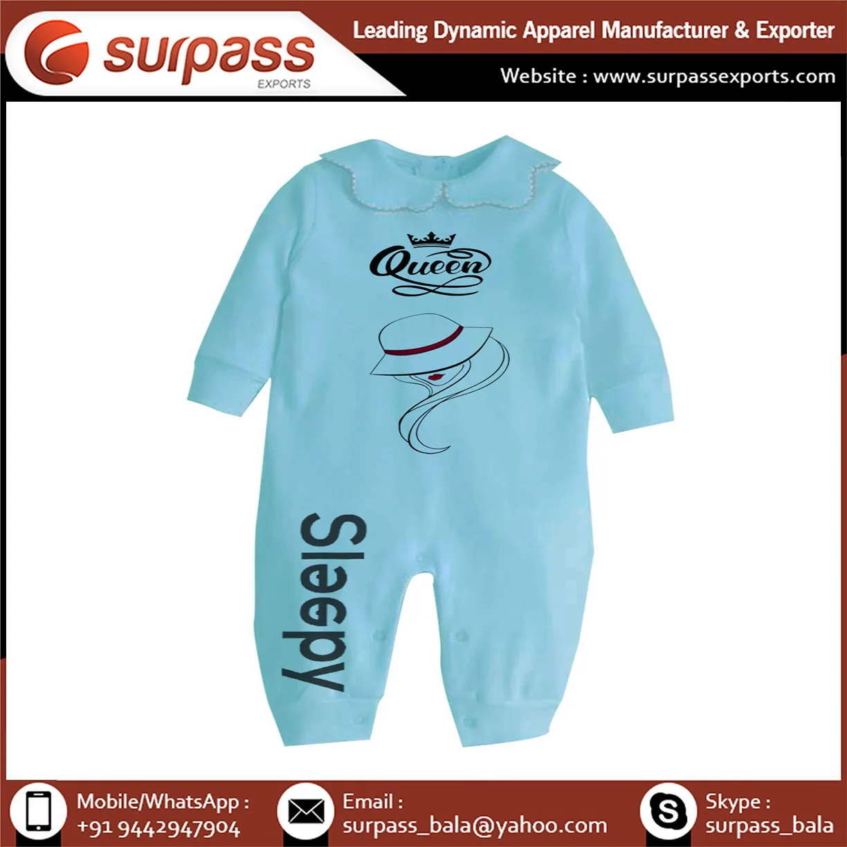 Customized Design Girls Jumpsuits Printed Pajamas in Custom Colors Plus Size 100% Cotton Material