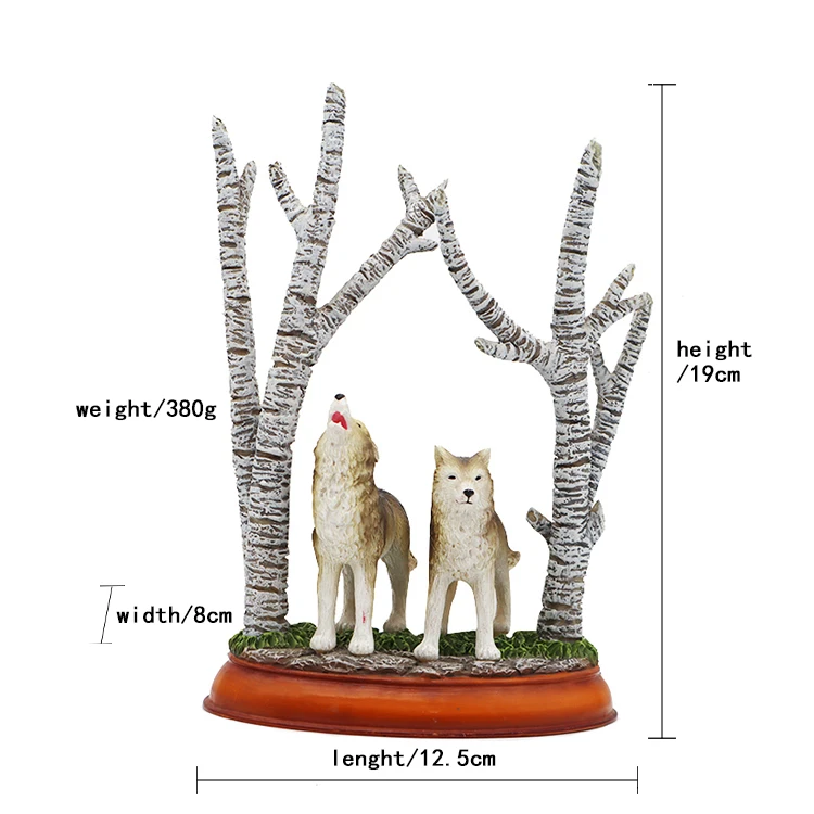 Смола на заказ, статуя волка уникального дизайна, настольное украшение и подарки, реалистичные животные