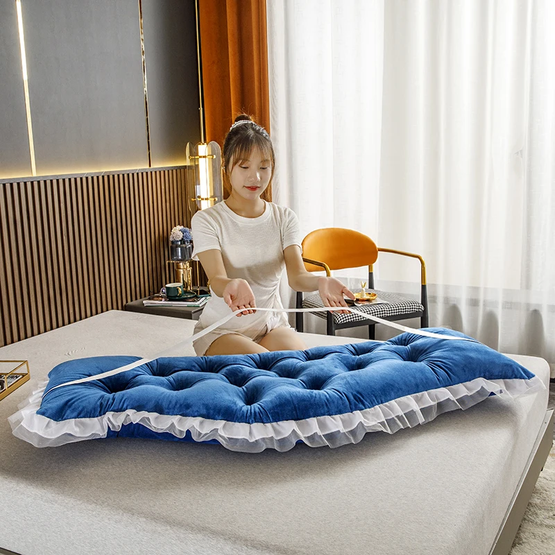 Hot sale multi-color lace european style back support reading pillow back wedge pillow long bed backrest pillow