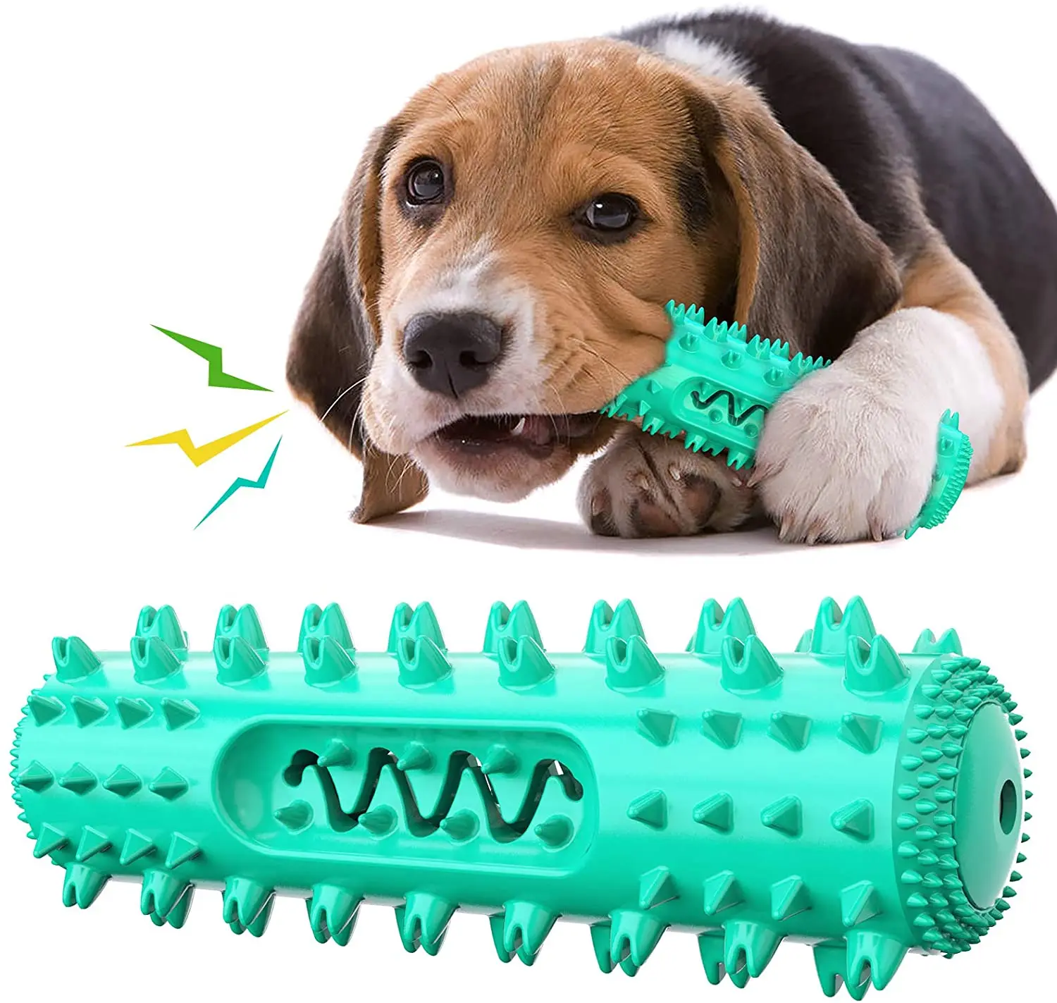 Hot Tough Non-Toxic TPR Bone Shape Sustainable Dog Toys Teeth Cleaning Dog Toothbrush Chew Toys for Aggressive Chewers