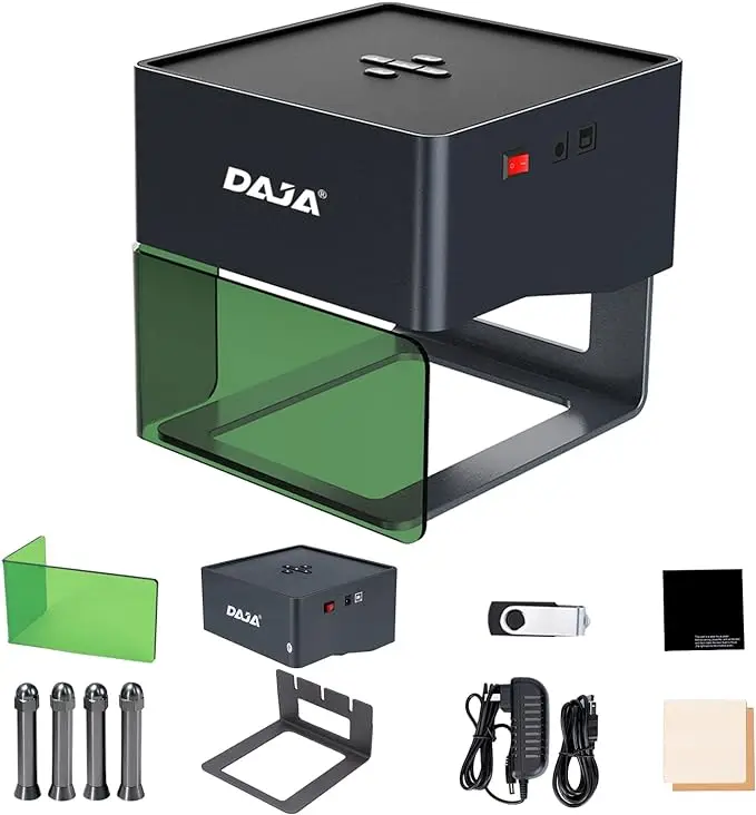 DAJA DJ6 двойной портативный шинный настольный компьютер серийный номер Металлический Склад именные значки диодный лазерный гравировальный станок