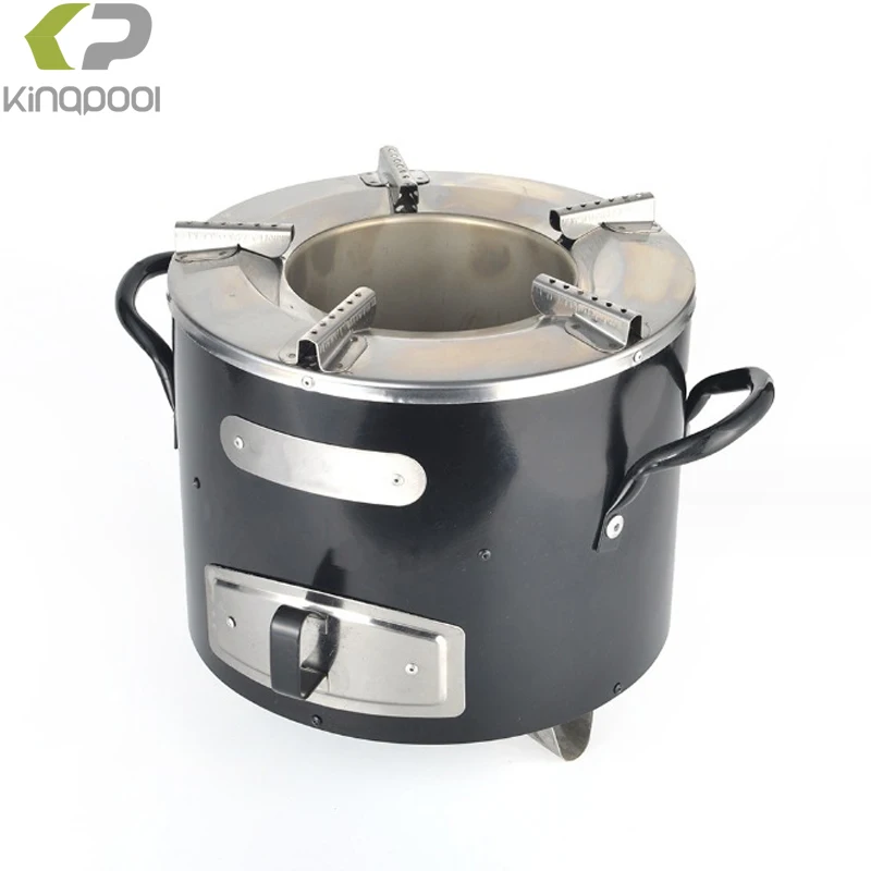 Kingpool Portable Outdoor Stainless Steel Charcoal Stove Smokeless Rocket Stove BBQ Barbeque Grill Camping Wood Burning Stove