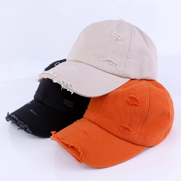 Custom Color And LOGO 6 Panel Dad Hat New Design Distressed Baseball Cap Manufacturer