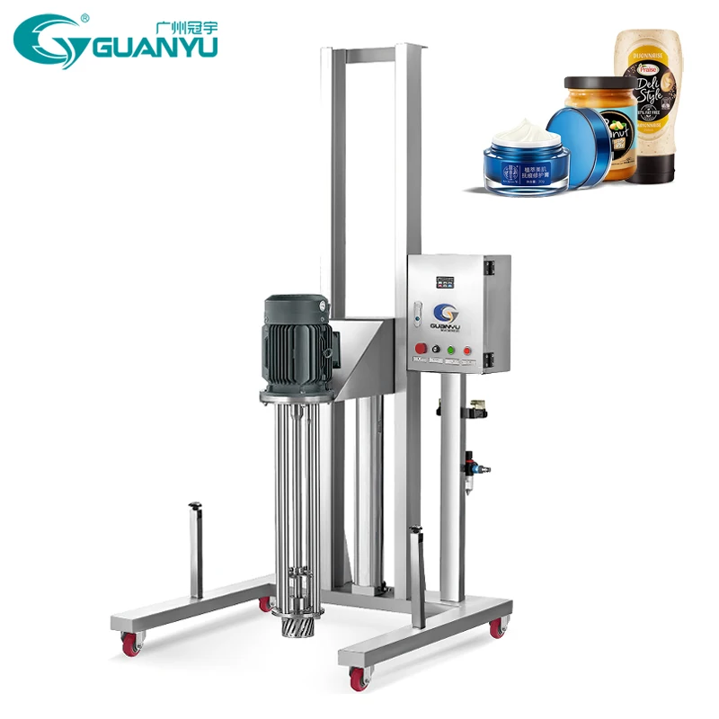 High Shear Homogenizer Mixer Cosmetic Lotion Detergent Liquid Emulsifying Machine Pneumatic Electric Lifting homogenizer