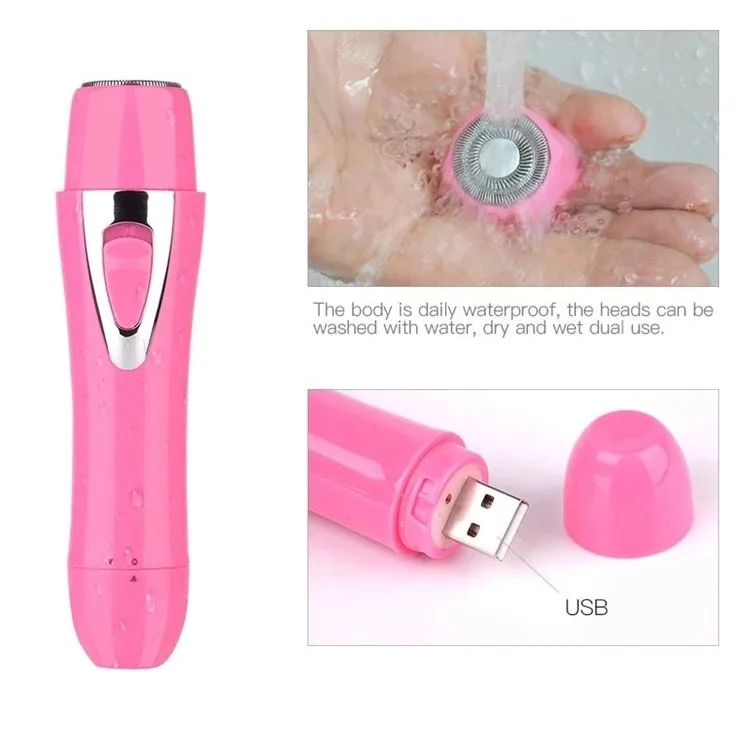 mini shaver nose hair removal electronic razor facial fluff epilator eyebrow trimmer usb 4 in 1